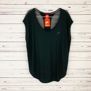 Nike T2 Cap-Sleeve Tee Black on Black XL Top